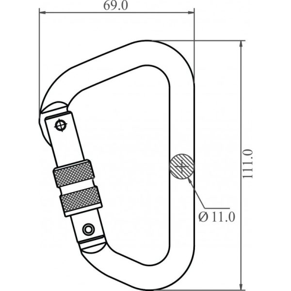 Aluminiumkarabiner mit Schraubverschluss