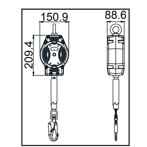 HELIXON Polyestergurtband, Höhensicherungsgerät B6  m