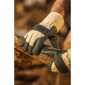 Arbeitshandschuh Rind Möbelleder – robust, verstärkte Stulpe *RP*