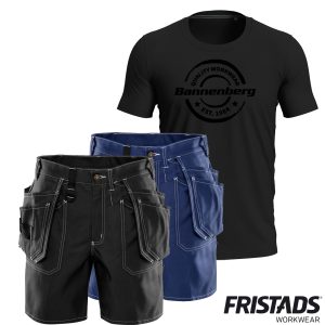 Fristads® Handwerkershorts FAS-275 + T-Shirt schwarz