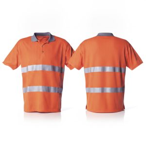 Polo-Shirt Sio-Fit Hi.viz orange *RP*