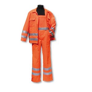 Latzhose Standard orange mit Streifen *RP*