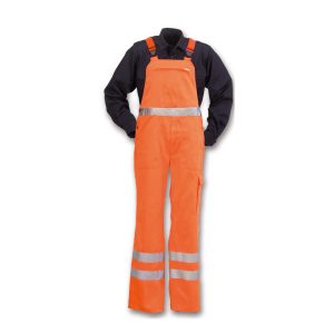 Latzhose 50/50 orange mit Streifen *RP*