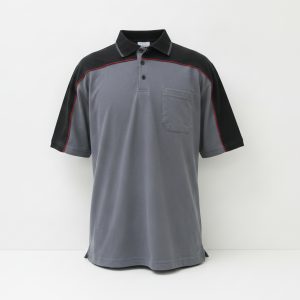 Polo-Shirt ROUGH grau/schwarz | 100 % Baumwolle