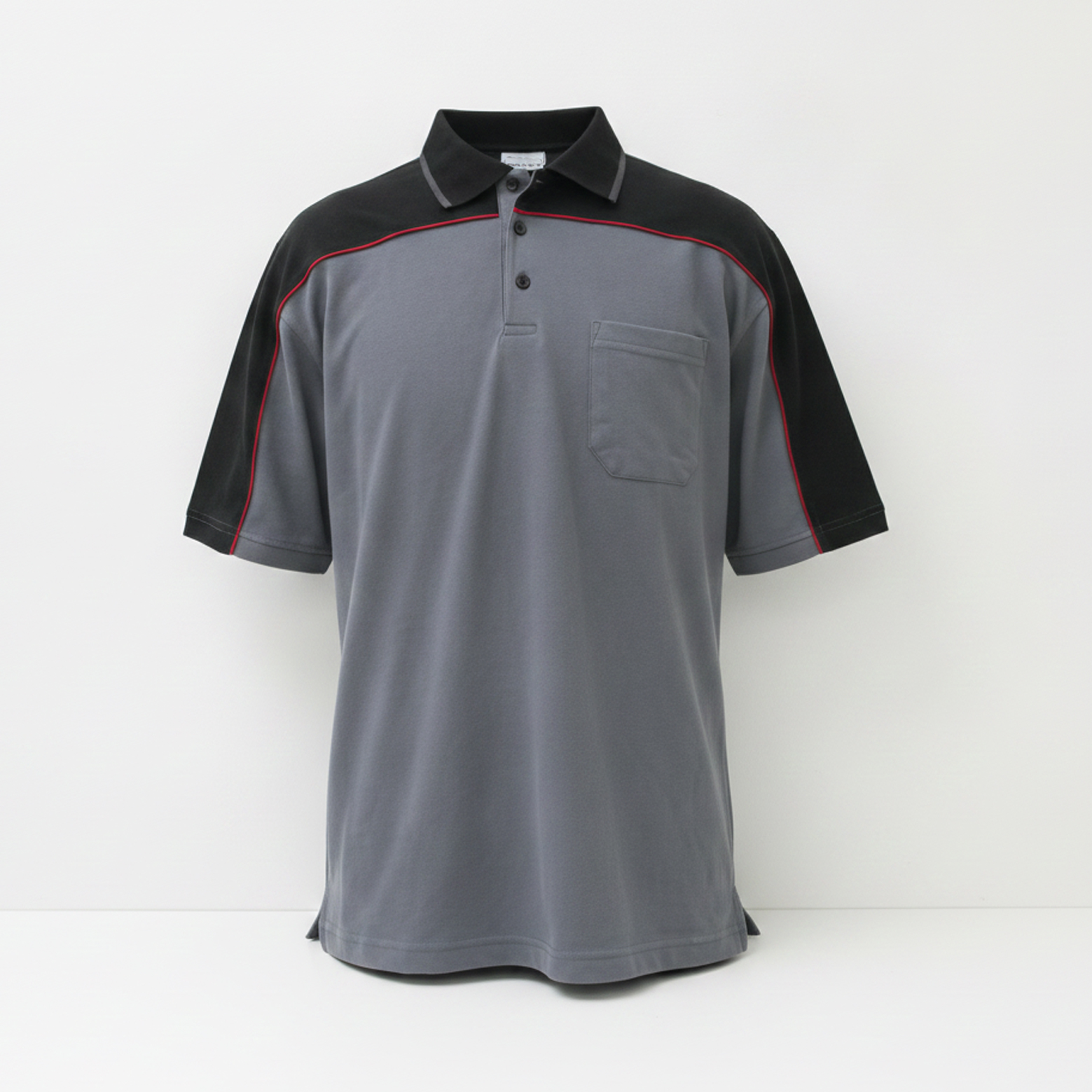 Polo-Shirt ROUGH grau/schwarz | 100 % Baumwolle