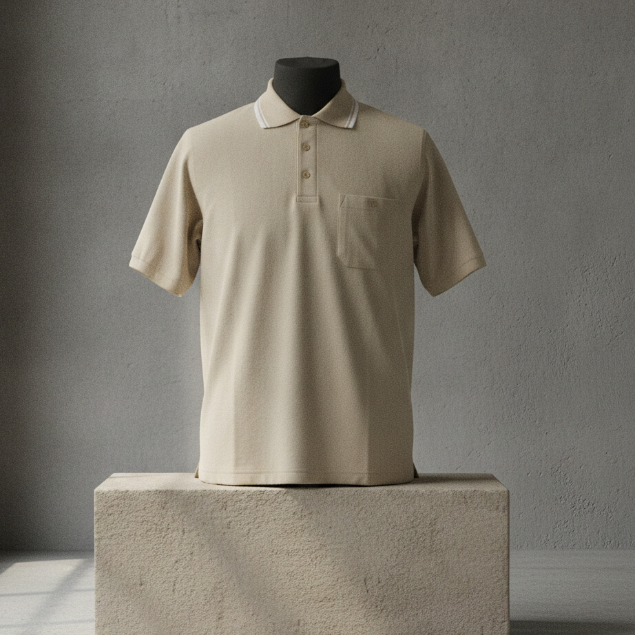 Polo-Shirt ROUGH wear beige | Mit Brusttasche