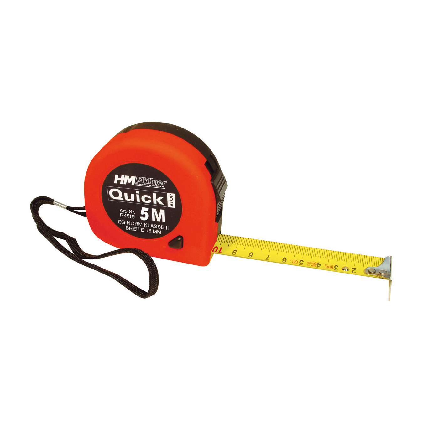 Rollmeter „Quickstop“ 5 m | Stahlband 19 mm | Maßband Genauigkeitsklasse II