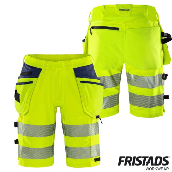Fristads High Vis Green Handwerker Stretch-Shorts Kl. 2 2646 GSTP – Bild 2