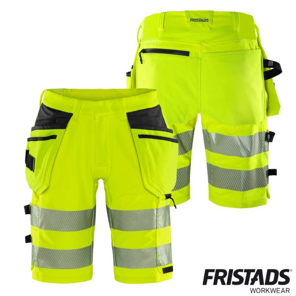 Fristads High Vis Green Handwerker Stretch-Shorts Kl. 2 2646 GSTP – Bild 3