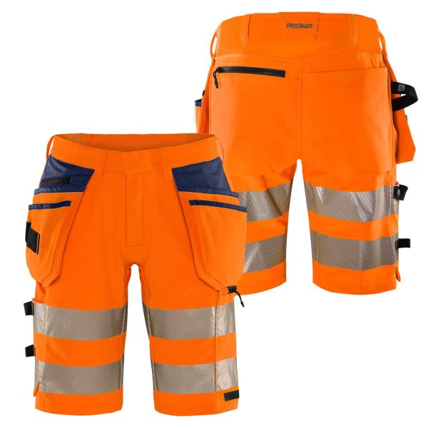 Fristads High Vis Green Handwerker Stretch-Shorts Kl. 2 2646 GSTP – Bild 4
