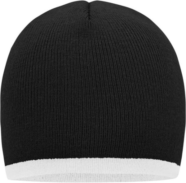 Strick Beanie mit Kontraststreifen – Bild 5