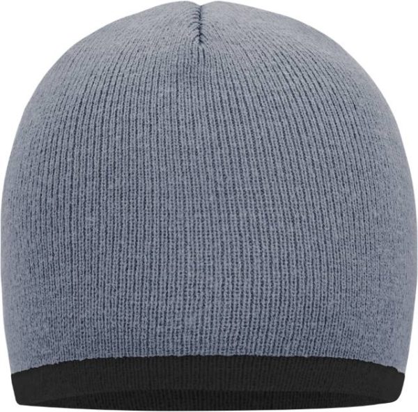 Strick Beanie mit Kontraststreifen – Bild 9
