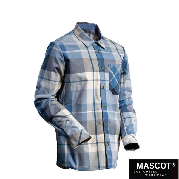 MASCOT® CUSTOMIZED Flanell-Hemd Schwarzblau-kariert