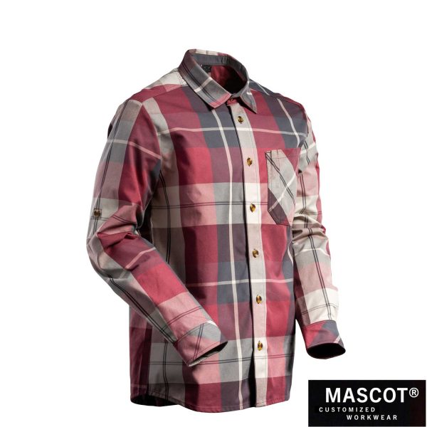MASCOT® CUSTOMIZED Flanell-Hemd Bordeaux-kariert