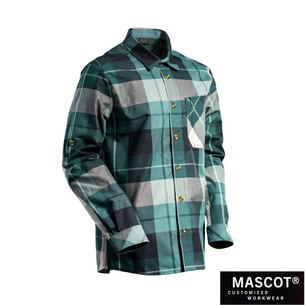 MASCOT® CUSTOMIZED Flanell-Hemd Waldgrün-kariert