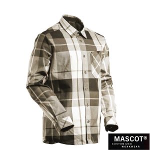 MASCOT® CUSTOMIZED Flanell-Hemd Sandbeige-kariert