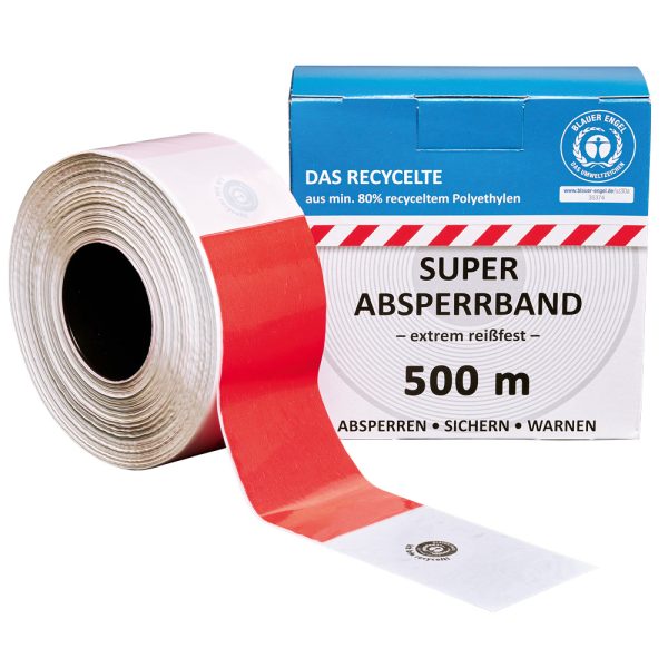 Absperrband  80 mm RECYCELT 500 Meter