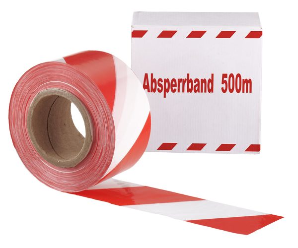 Absperrband BAU 75 rot/weiß 500 Meter