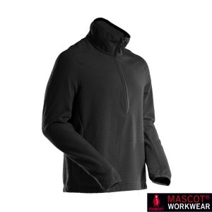 MASCOT® CUSTOMIZED Microfleece Pullover mit kurzem Reißverschluss Schwarz 22703