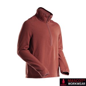 MASCOT® CUSTOMIZED Microfleece Pullover mit kurzem Reißverschluss Herbstrot 22703