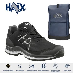 Haix® Black Eagle Adventure 3.0 GTX low black-silver + Rucksack