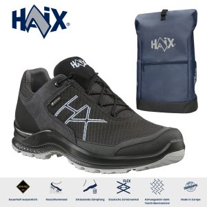 Haix® Damen Black Eagle Adventure 3.0 GTX Ws low onyx-midnight + Rucksack