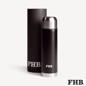 FHB Thermoskanne TONI  0,5 l | Edelstahl & robust | Schwarz