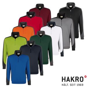 HAKRO Zip-Sweatshirt Contrast MIKRALINAR® No. 476