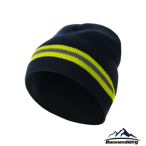 Strickmütze marine/gelb