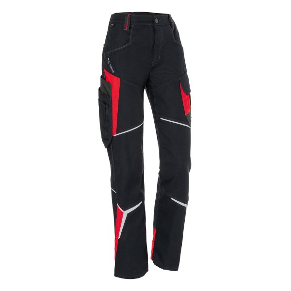 Kübler BODYFORCE Damenhose schwarz/rot