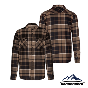 Flanellhemd mit Sherpafleecefutter storm camel/​black