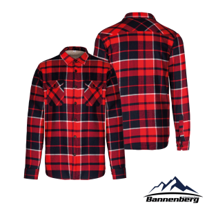 Flanellhemd mit Sherpafleecefutter red/​navy