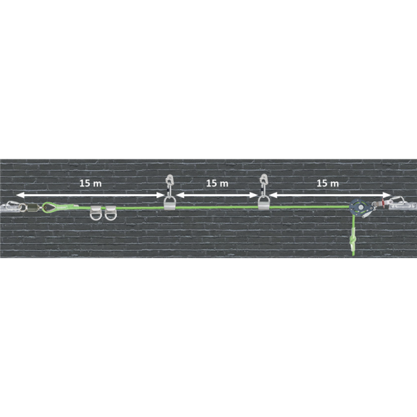 CROSS LINE 2 – Horizontale Lifeline 45 m für 1–4 Personen – Bild 3