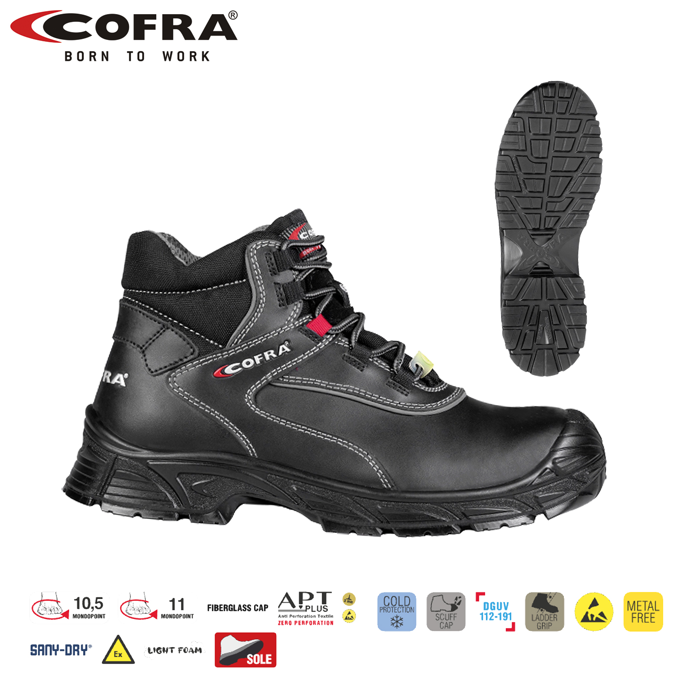 Cofra DUISBURG ESD S3S Sicherheitsschuh | WORKMATE II | Leder & ESD
