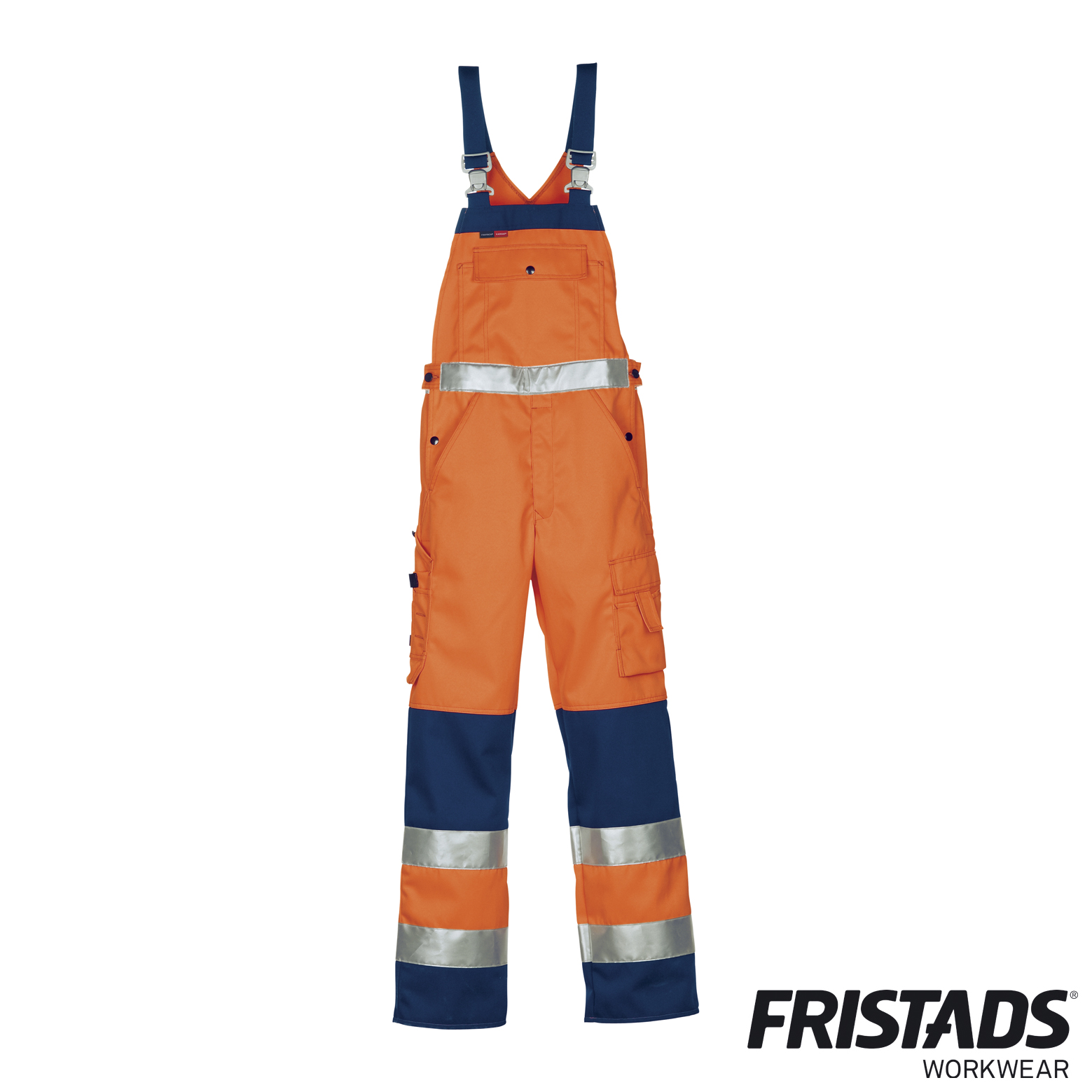 Fristads Warnschutz-Latzhose Klasse 2 | EN 471 | Orange/Marine *RP*