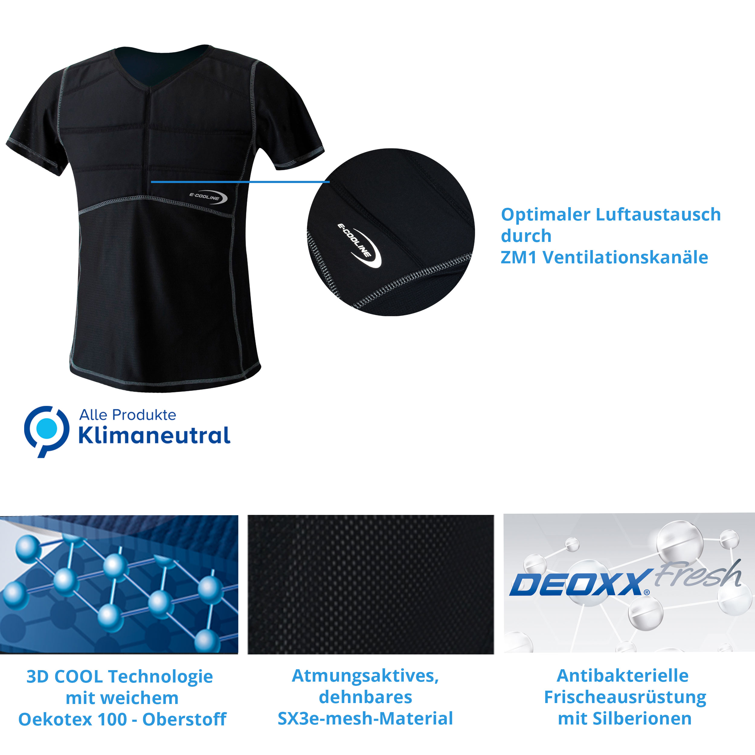 E.COOLINE Powercool SX3 T-Shirt – kühlendes T-Shirt für Sommer & Arbeit – Bild 3