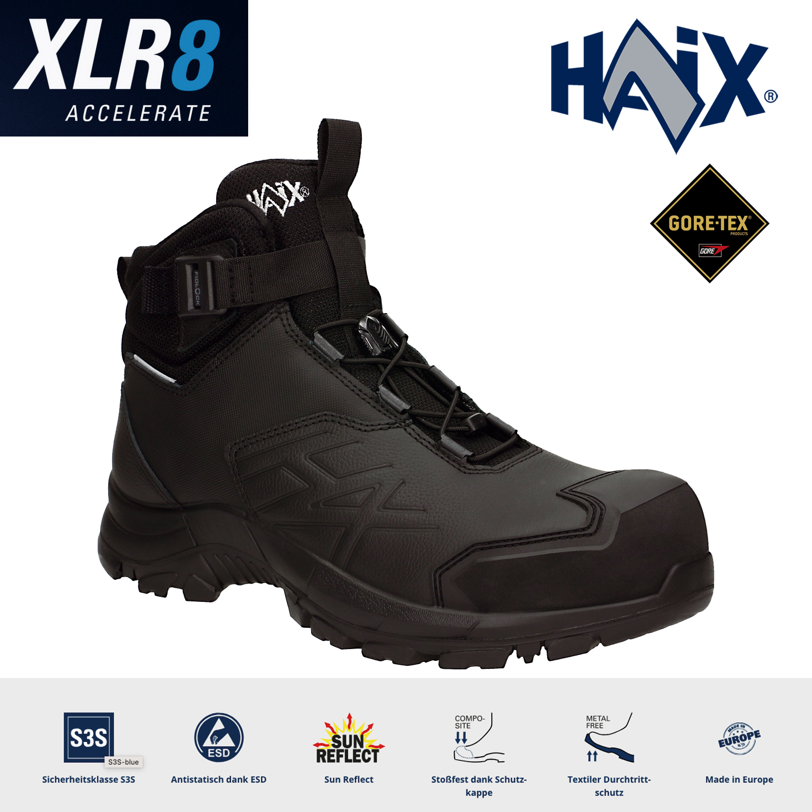 HAIX NEVADA 3.0 mid | S3S Sicherheitsschuh ESD HRO Schnellverschluss