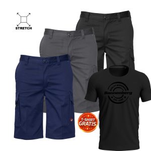 Stretch Shorts FLEXI | Arbeitsshorts elastisch & leicht - T-Shirt gratis
