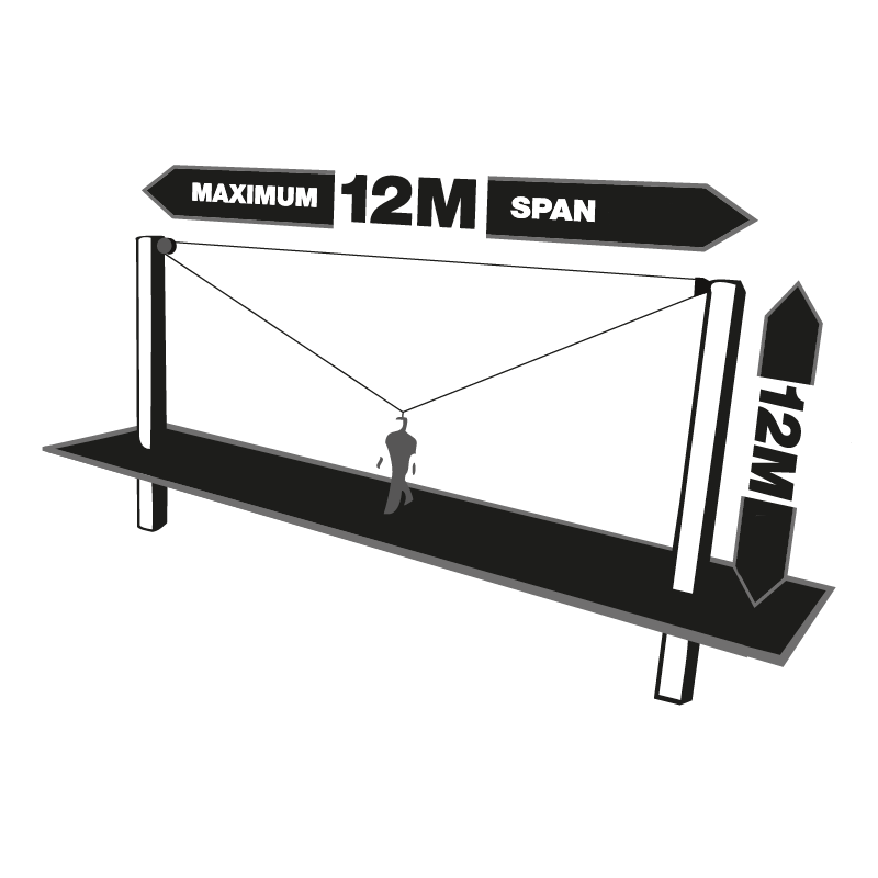 T-LINE Auffangsystem 24 m | Doppeltes Stahlseil | EN360 – Bild 3