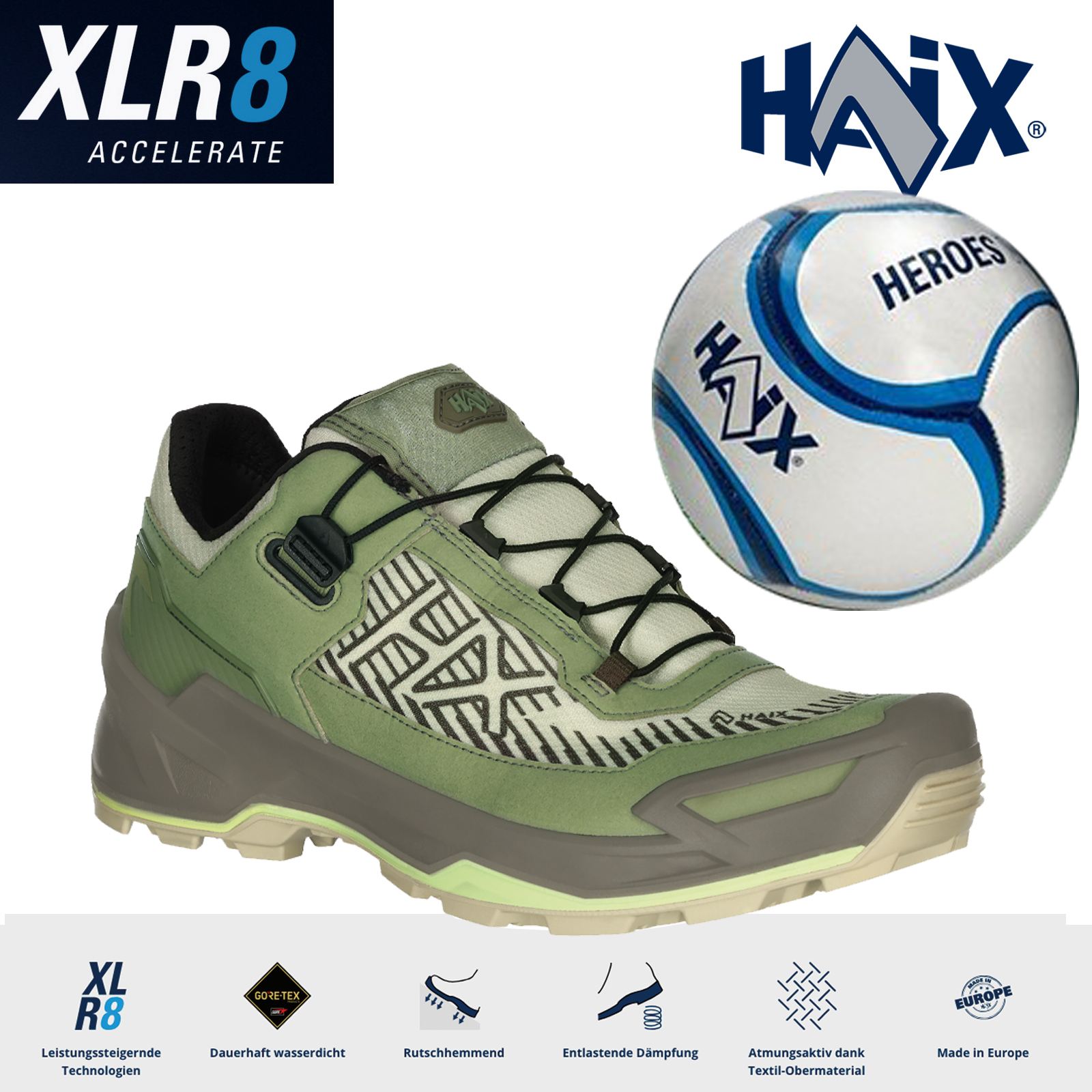 HAIX Black Eagle EVO Adventure GTX Low olive-green | + Haix Miniball