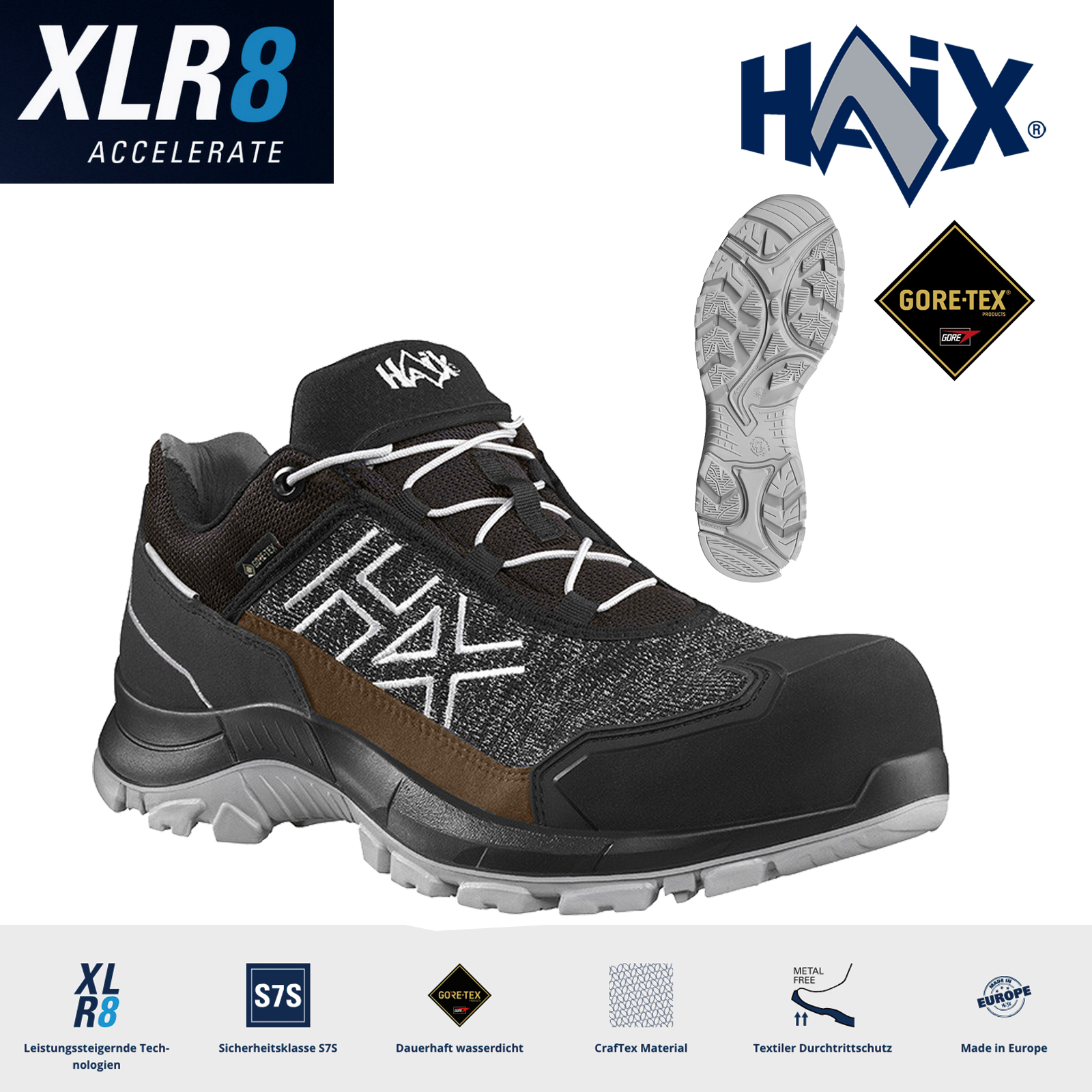 Haix® BLACK EAGLE Safety 400 GTX S7S Gore-Tex® – brown
