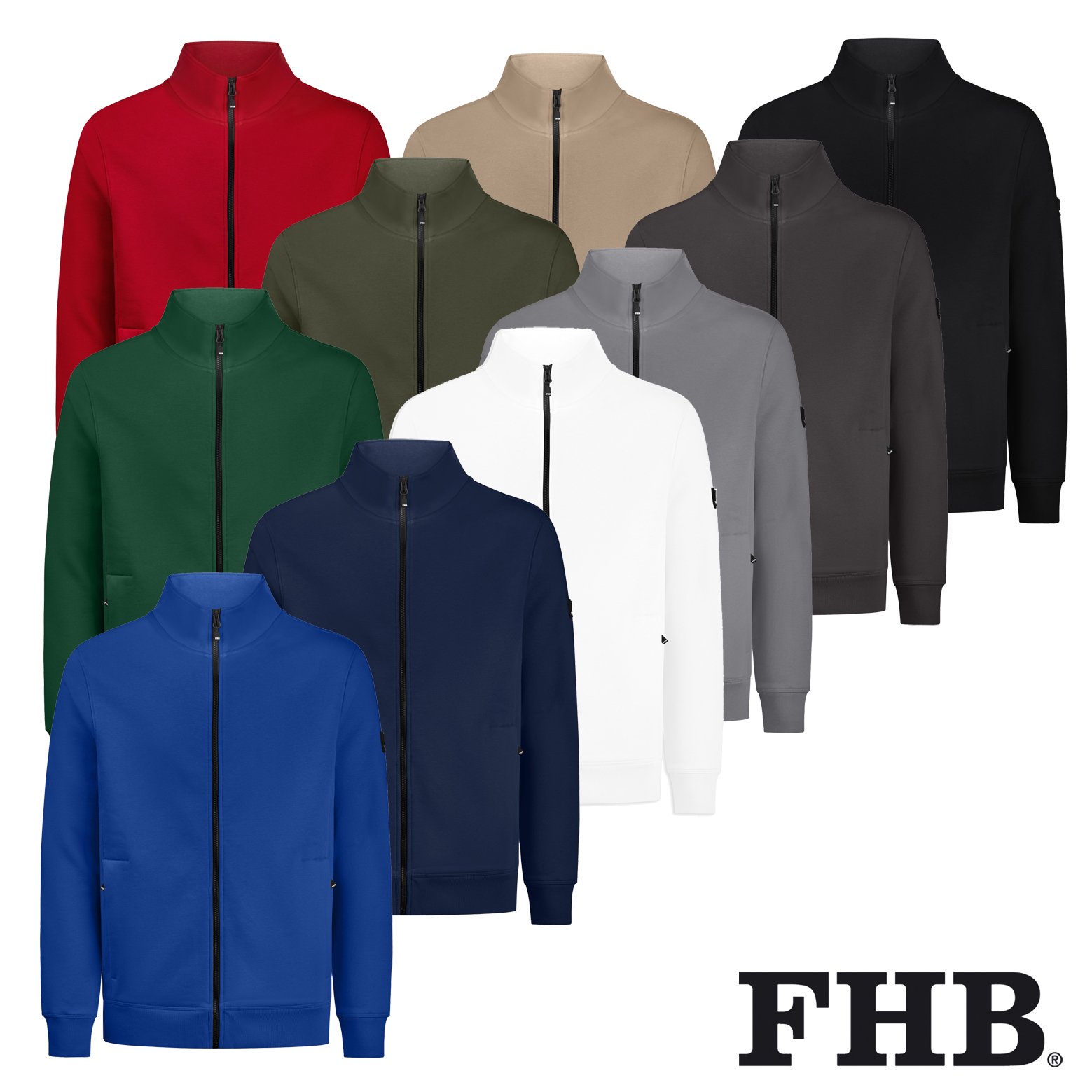 FHB EUGEN Sweatjacke | YKK-Reißverschluss & Stehkragen