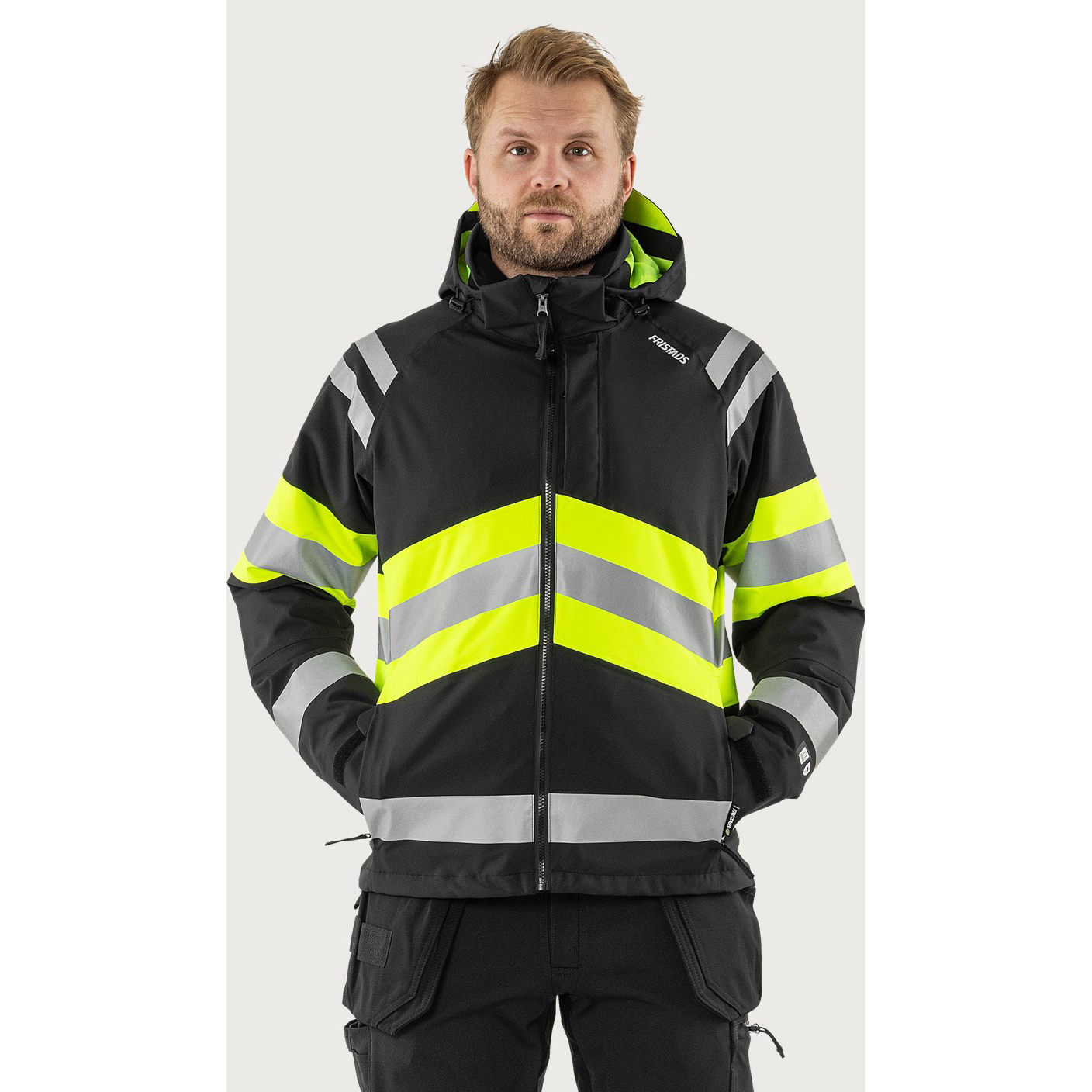 Fristads High Vis Green Stretch-Shelljacke Kl. 1, 4684 GLPS – Bild 2